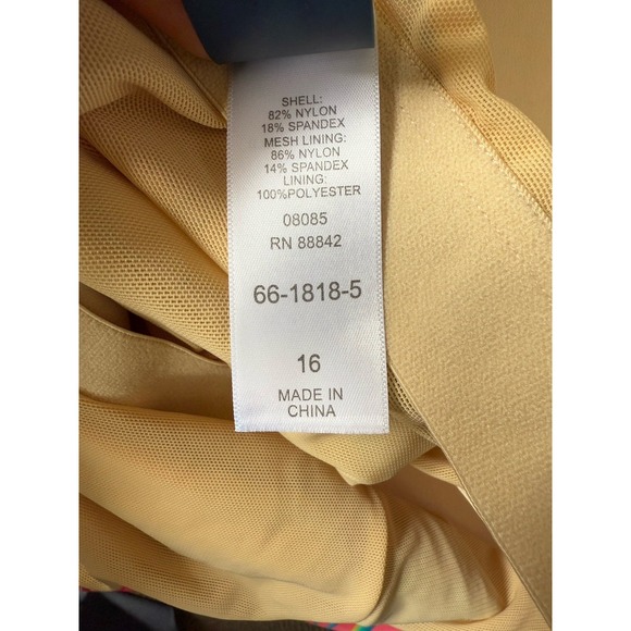 Kim Gravel x Swimsuits‎ For All Sarong Front 1-Piece Suit Tropical Punch Size 16 - Picture 5 of 6